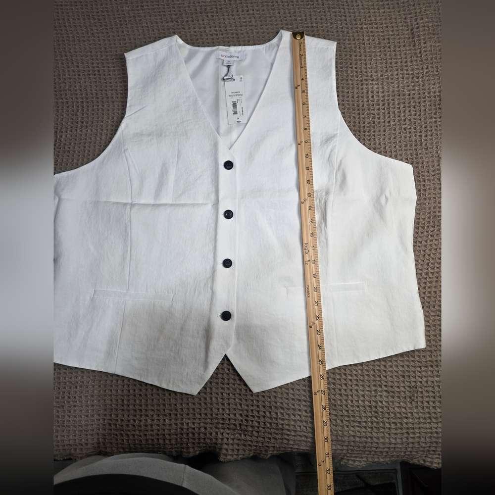Women's Liz Claiborne White Vest Size 3X #28 - Picture 3 of 7